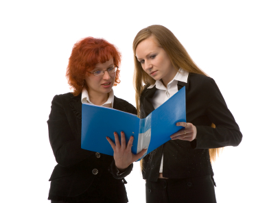 Women reading report